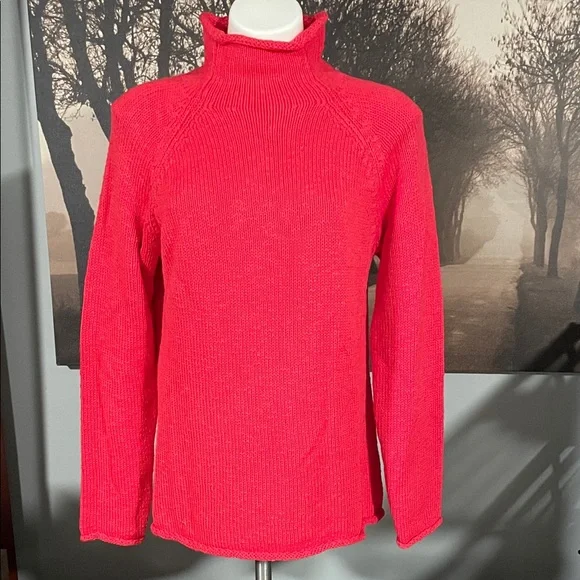 L.L. Bean Vibrant Red Knit Sweater - L - Picture 1 of 6